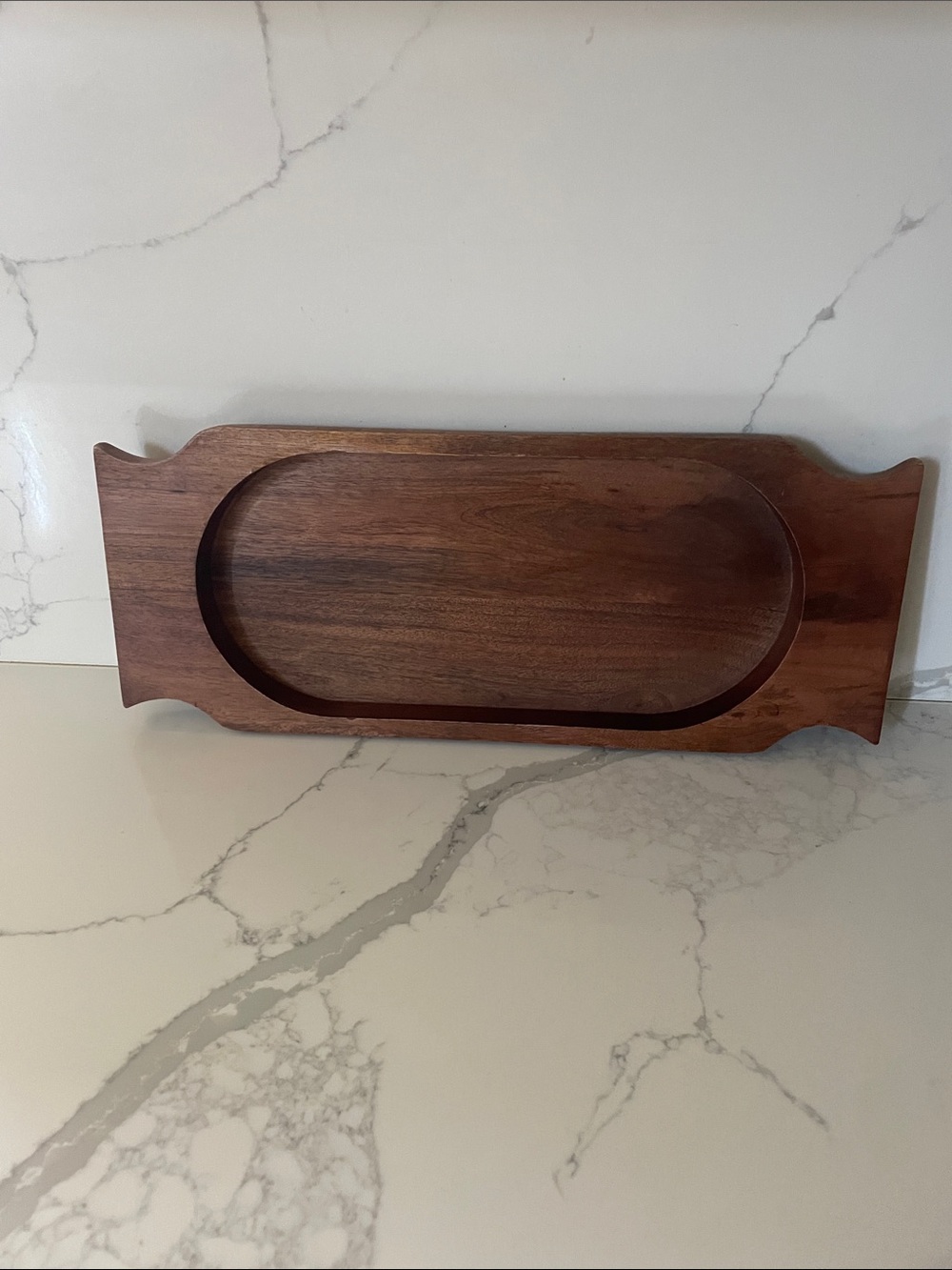 Wooden Decorative Tray - Dark Brown - Picture 3 of 9